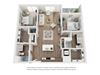West 38 Apartments Two Bedrooms Two Bathrooms B Floor Plan